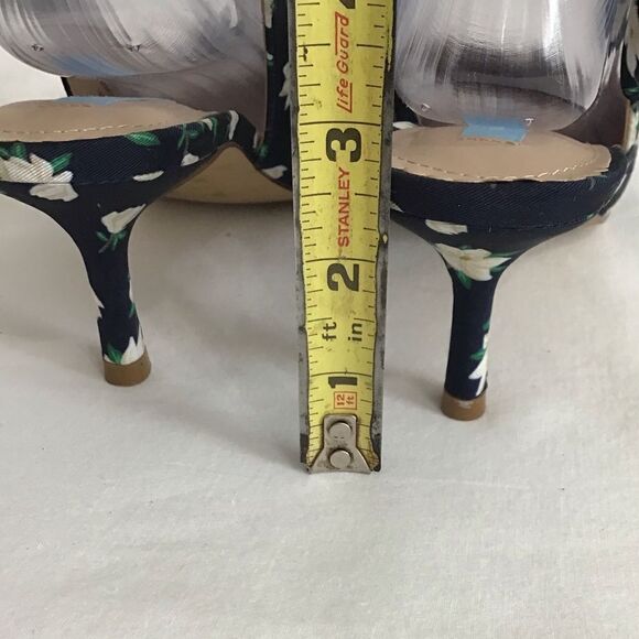 Draper James Denim Willow Slingback Heels Navy Floral Magnolia Shoes Size 9 - Picture 13 of 13